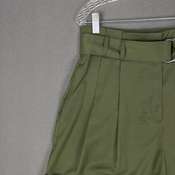 Elizabeth and James Carey Womens Paper Bag High Waist Shorts Olive Green size 10 - Picture 6 of 14